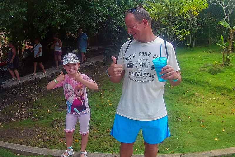 father and daughter having a great time with Outback Safari in Punta Cana