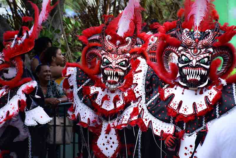 Colorful Carnival performers at the Punta Cana Carnival - Dominican Republic