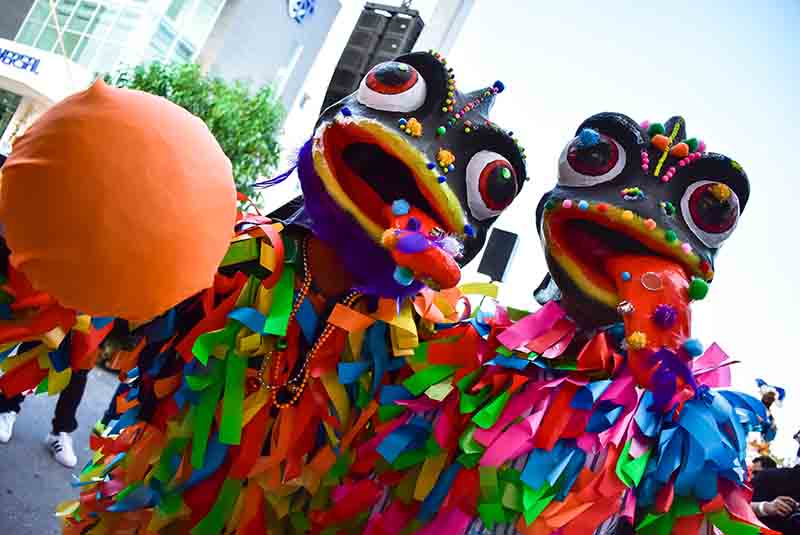 Colorful Carnival performers at the Punta Cana Carnival - Dominican Republic