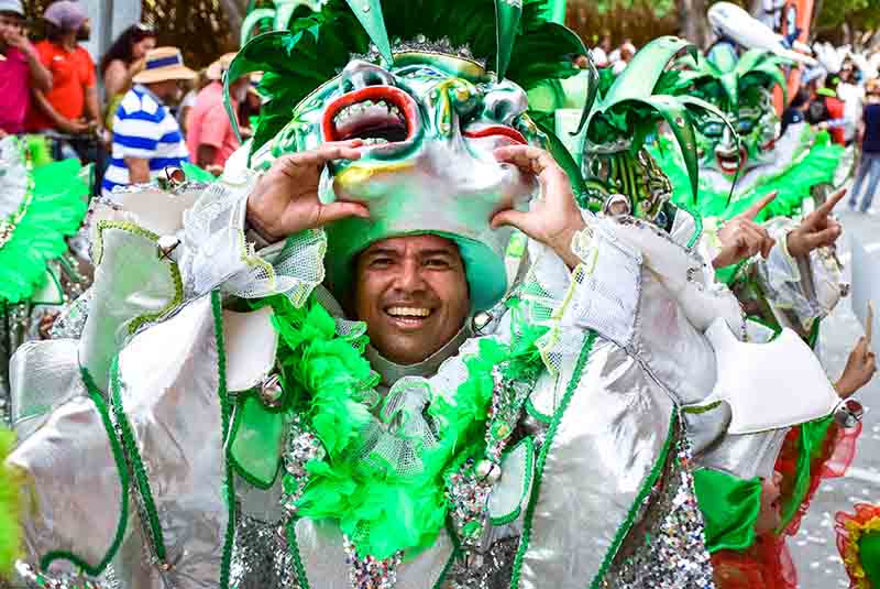 Colorful Carnival performers at the Punta Cana Carnival - Dominican Republic