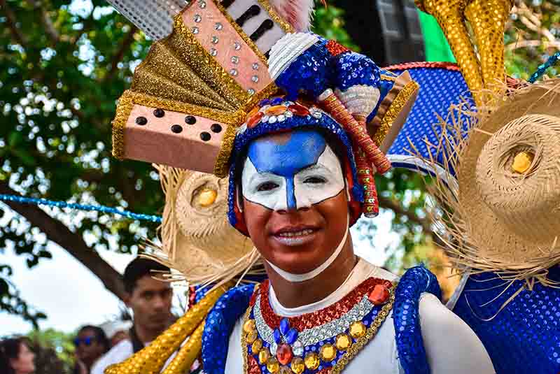 Colorful Carnival performer at the Punta Cana Carnival - Dominican Republic