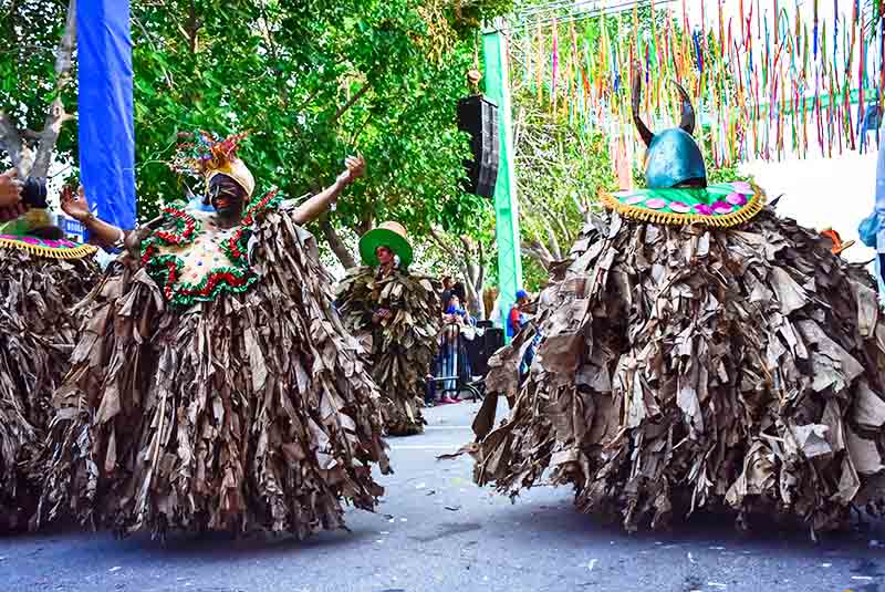 Colorful Carnival performers at the Punta Cana Carnival - Dominican Republic